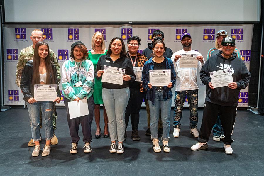 Group of students with their certificates at NC3 Signing Day